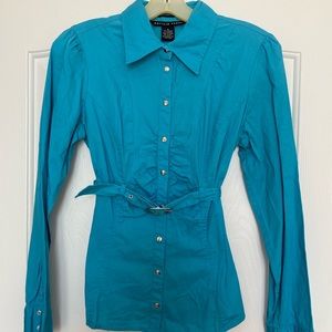 Blue cotton dress top